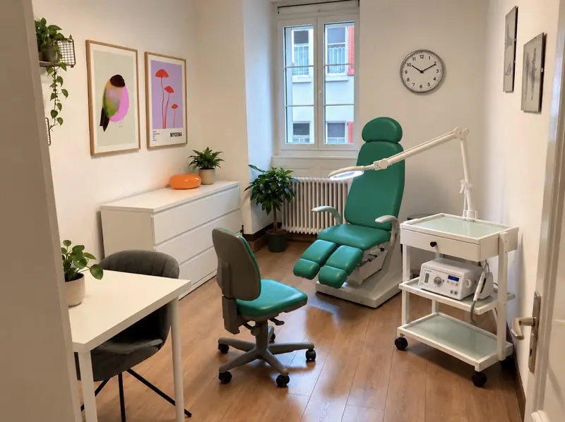 Salle de soins du cabinet de podologie LE PIED à Montreux
